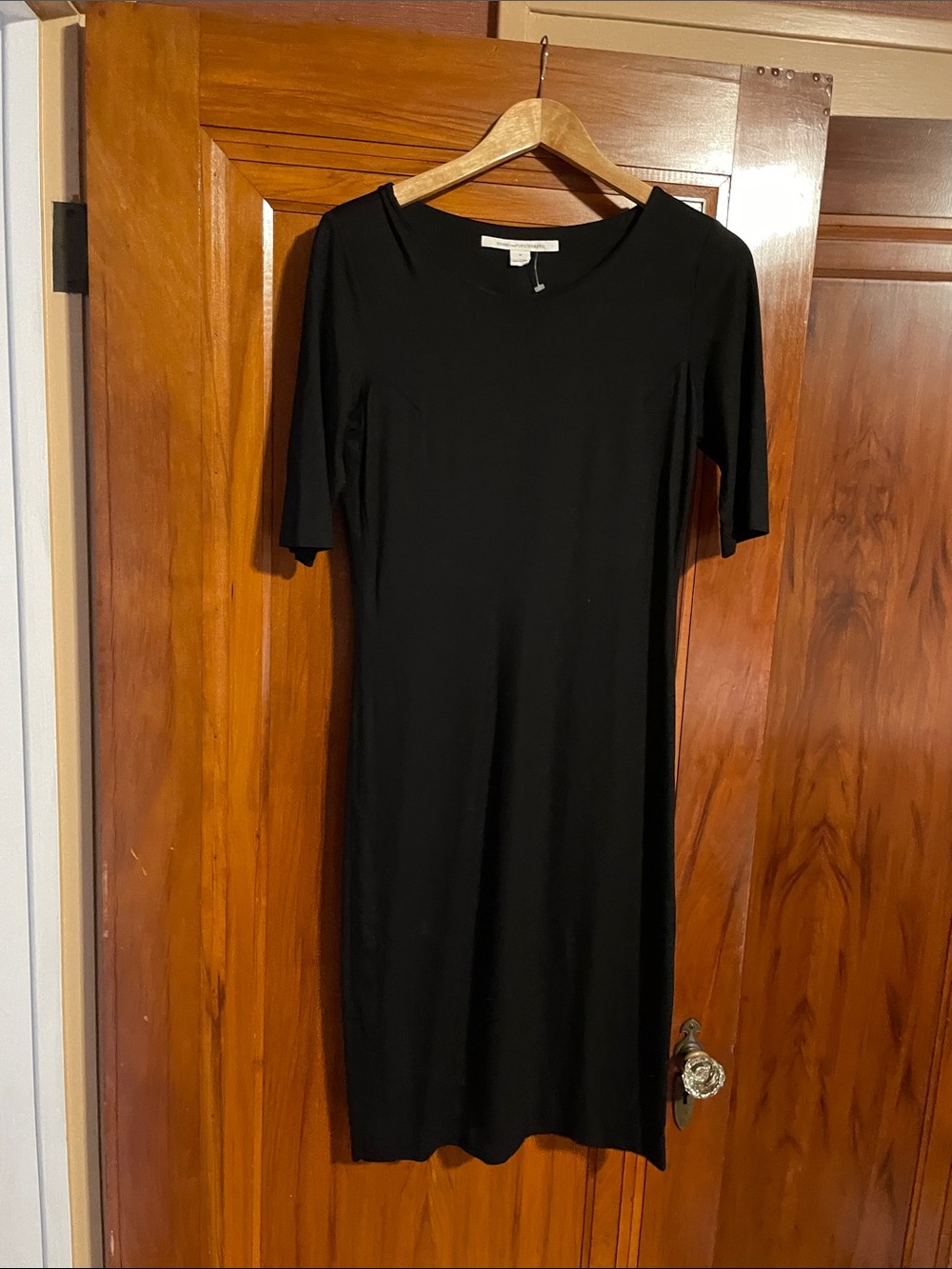 Diane Von Furstenberg Black Midi Shift Dress